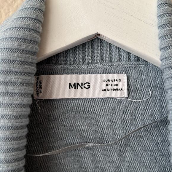 Mango Fine-Knit Cardigan in Blue, Size S - Picture 6 of 10